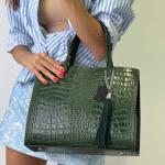 Сумка женская кожаная изумрудная FM1335B