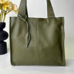 Шкіряна сумка жіноча оливкова FM1080H