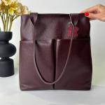 Кожаная сумка женская марсала FM1182C