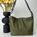 Кожаная сумка женская оливковая FM1000R