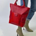 Сумка женская кожаная красная FM1336B