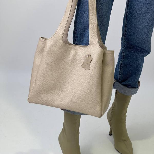 Сумка жіноча шкіряна бежева FM1337B