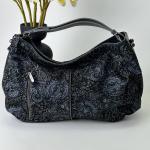 Сумка женская кожаная синяя FM1377B