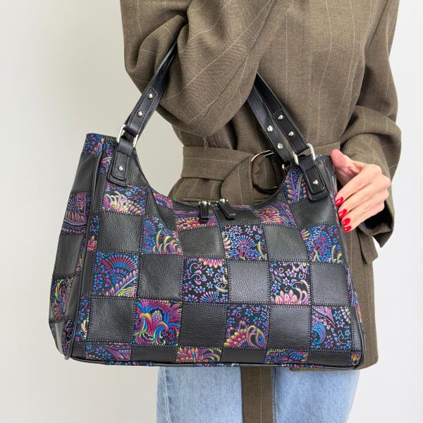 Сумка жіноча шкіряна чорна FM1270AA