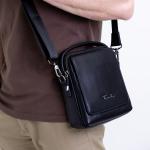 Чоловіча шкіряна чорна сумка FM1394A