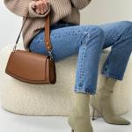 Сумка женская кожаная карамельная FM1398A