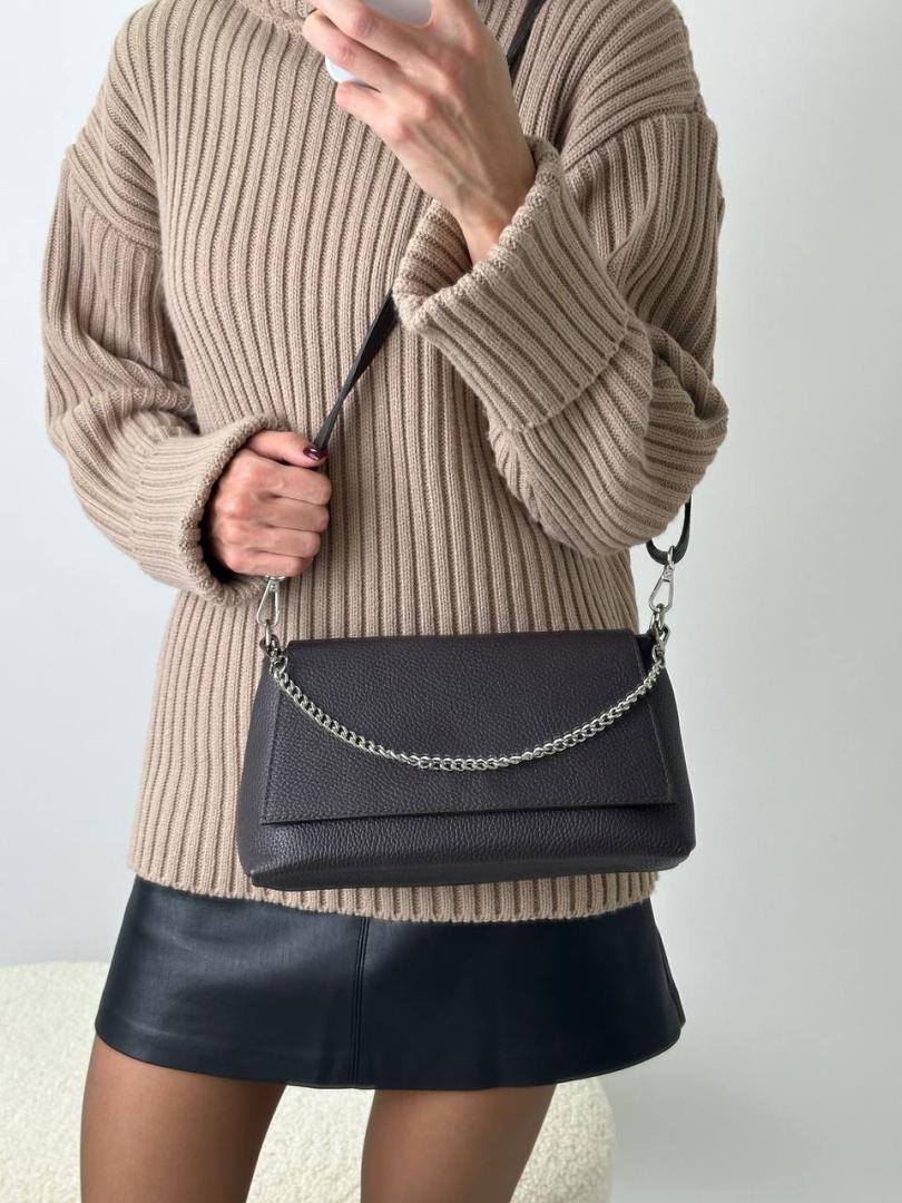 Сумка женская кожаная шоколадная FM1400D