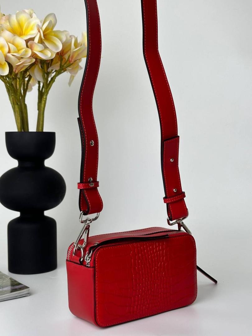 Сумка женская кожаная красная FM0839E