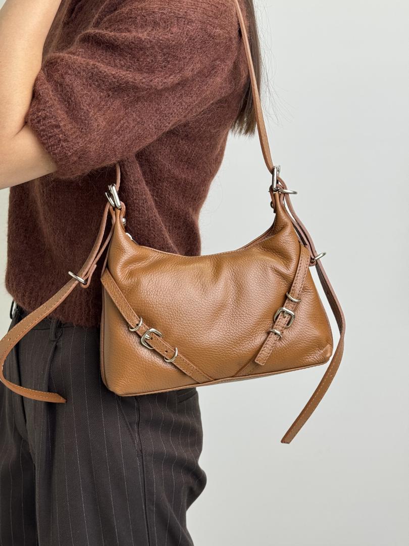 Сумка женская кожаная карамельная FM1414D