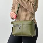 Сумка женская кожаная оливковая FM1423C