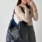 Сумка жіноча шкіряна чорна FM1415B