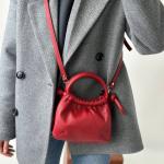 Сумка женская кожаная красная FM1417D