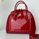 Сумка женская кожаная красная FM1156E