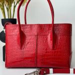 Сумка женская кожаная красная FM1430B