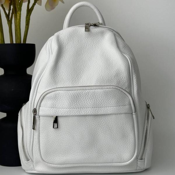 Рюкзак женский кожаный белый FM0895E