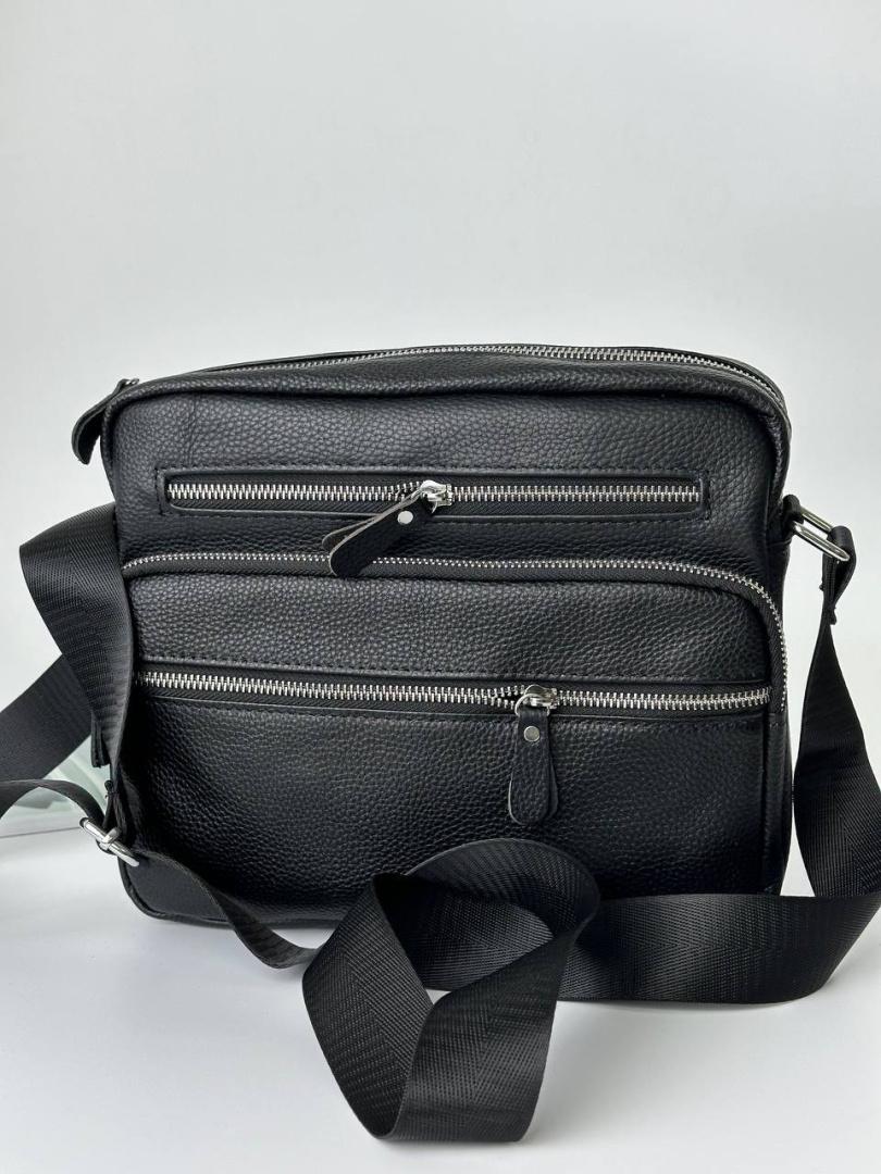 Чоловіча шкіряна чорна сумка FM1455A