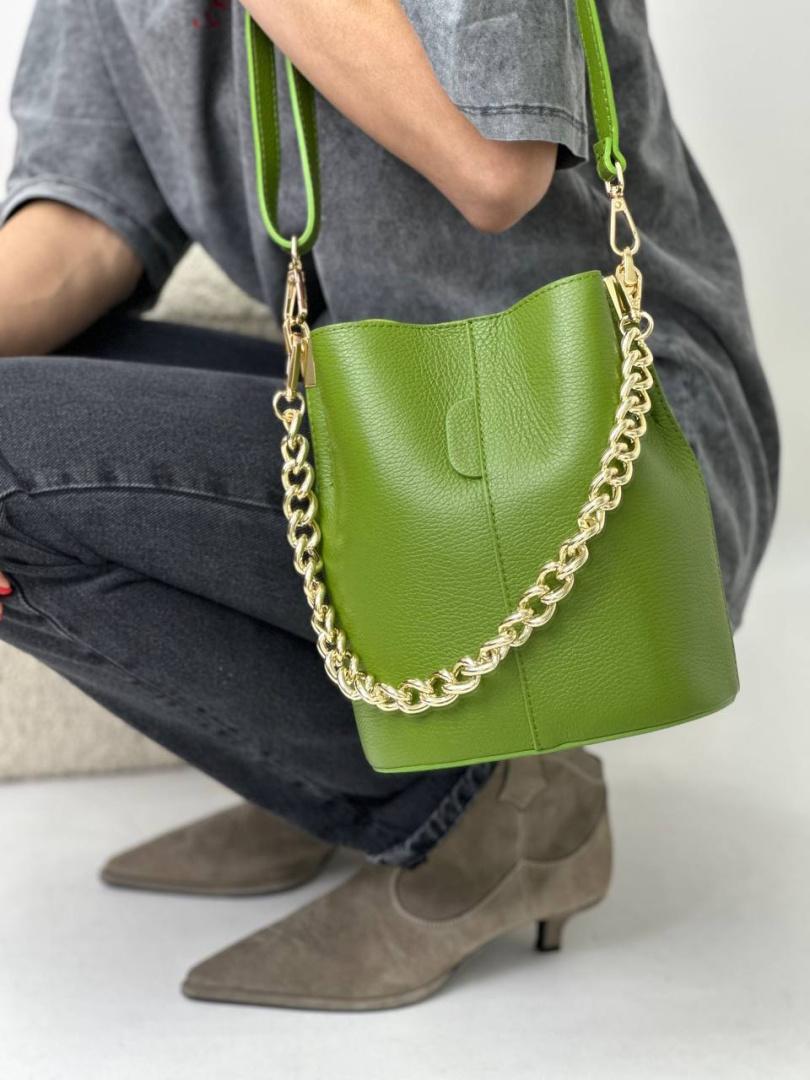 Сумка жіноча шкіряна оливкова FM1457A