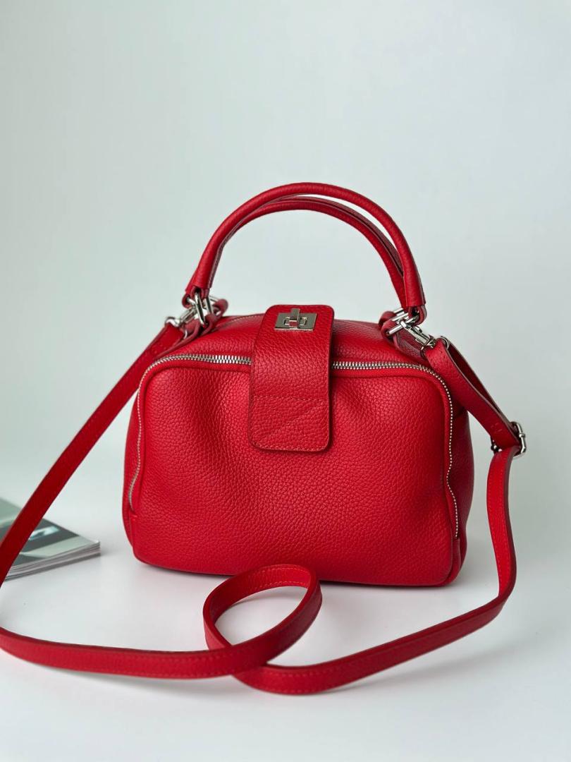 Сумка женская кожаная красная FM0838S