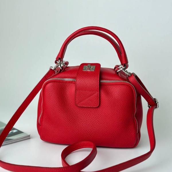 Сумка жіноча шкіряна червона FM0838S