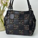 Сумка женская кожаная черная FM1263BB