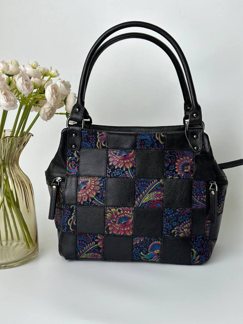 Сумка женская кожаная черная FM1263BC