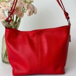 Сумка женская кожаная красная FM1000U