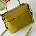 Сумка женская кожаная горчичная FM1480A