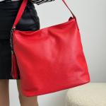 Сумка женская кожаная красная FM1001F