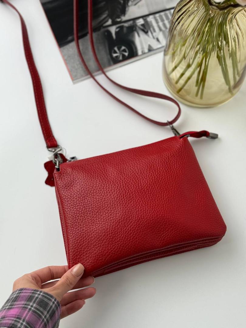 Сумка женская кожаная красная FM1071N