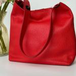 Сумка женская кожаная красная FM1482A