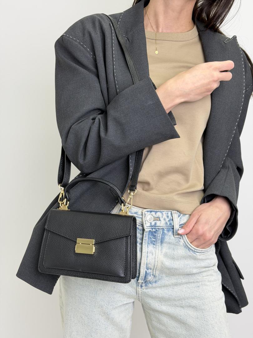 Сумка женская кожаная черная FM1485C