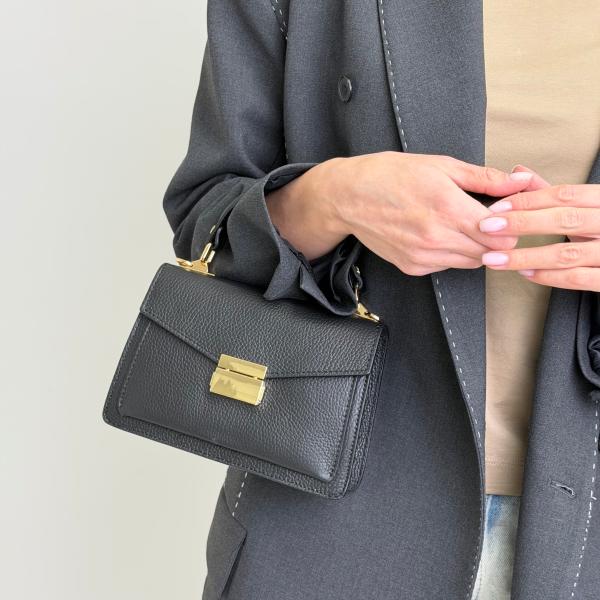 Сумка женская кожаная черная FM1485C