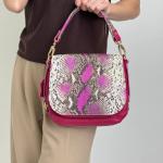 Кожаная сумка женская малиновая FM1490B