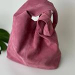 Сумка женская кожаная розовая FM1347E