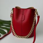 Сумка женская кожаная красная FM1457E