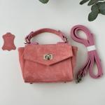 Сумка женская кожаная розовая FM1514D