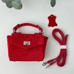 Сумка женская кожаная красная FM1514F