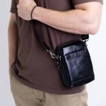 Чоловіча шкіряна чорна сумка FM1535A