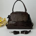 Сумка женская кожаная шоколадная FM1547A