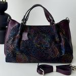 Сумка женская кожаная фиолетовая FM1545C