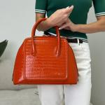 Сумка женская кожаная оранжевая FM1156O