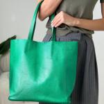 Сумка женская кожаная зеленая FM1483D