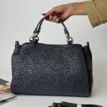 Сумка жіноча шкіряна графіт FM1546D