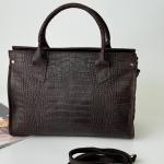 Сумка женская кожаная шоколадная FM1569A