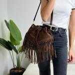 Сумка женская кожаная шоколадная FM1572A