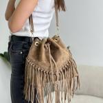 Сумка женская кожаная тауп FM1572B