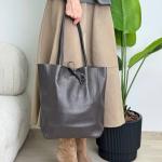 Сумка женская кожаная шоколадная FM0930AE