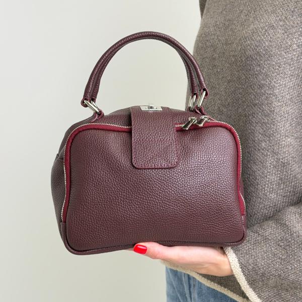 Сумка женская кожаная марсала FM0838AY