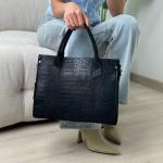 Сумка женская кожаная черная FM1569B