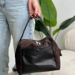 Сумка жіноча шкіряна шоколадна FM1035AB